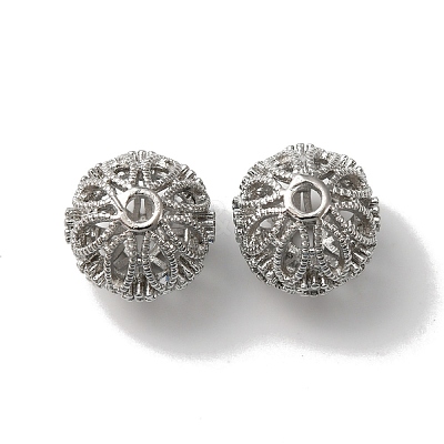 Rack Plating Brass Micro Pave Cubic Zirconia Beads KK-C020-03P-1