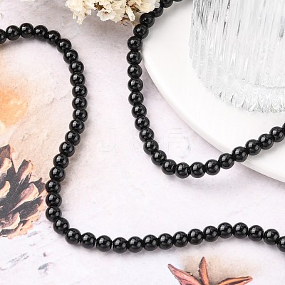 Synthetic Black Stone Beads Strands GSR6mmC044-1