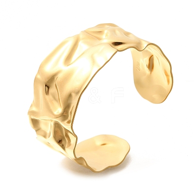 Textured 304 Stainless Steel Cuff Bangles for Women STAS-Z108-09G-01-1