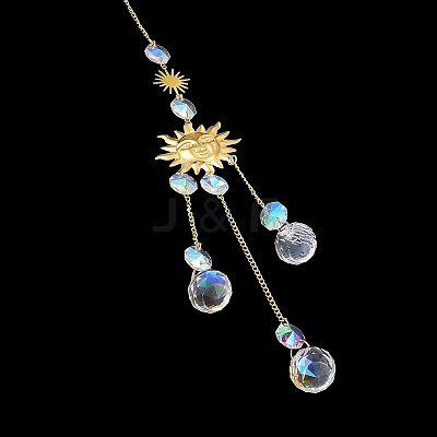 Glass Teardrop Big Pendant Decorations LS-HJEW-M005-05A-G-1
