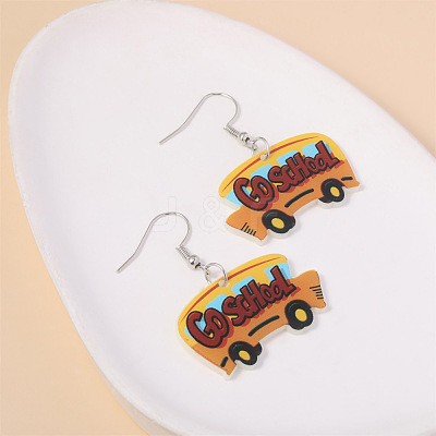 Printed Acrylic Dangle Earrings WGC8A3E-01-1