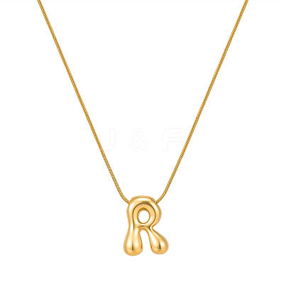 304 Stainless Steel Alphabet Pendant Necklaces for Men and Women GP1122-18-1