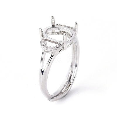Adjustable Brass Solitaire Ring Settings KK-L193-06P-1