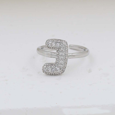 Brass Micro Pave Clear Cubic Zirconia Cuff Rings FS-WG17FF6-10-1
