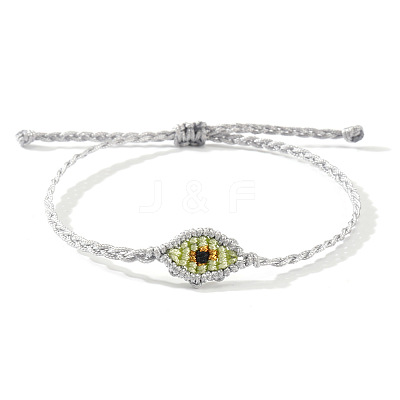 Adjustable Evil Eye Polyester Cord Braided Bracelets for Men Women BI7988-9-1
