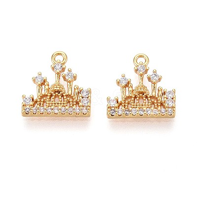 Brass Micro Pave Cubic Zirconia Charms X1-KK-N263-85G-1