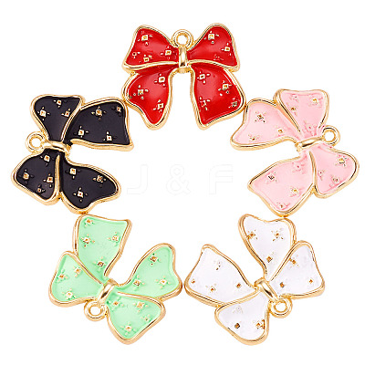 10Pcs 5 Colors Spray Painted Alloy Pendants FIND-TA0005-16-1