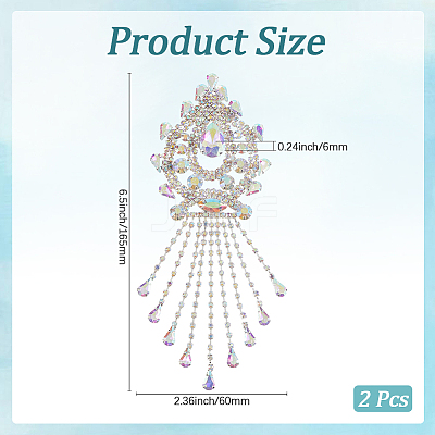 Glass Rhinestone Tassel Cabochons FIND-WH20008-30B-1