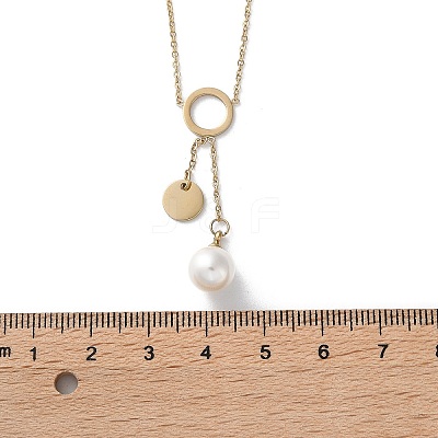 304 Stainless Steel Crystal Rhinestone Round Disc Pendant Necklaces NJEW-A045-03G-1