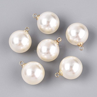 ABS Plastic Imitation Pearl Pendants FIND-H052-01I-01G-1
