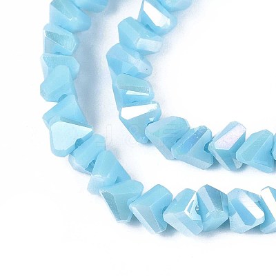Electroplate Opaque Glass Beads Strands GLAA-N022-4mm-18-1