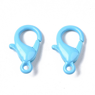 40Pcs Spray Painted Eco-Friendly Alloy Lobster Claw Clasps PALLOY-YW0001-24-NR-1