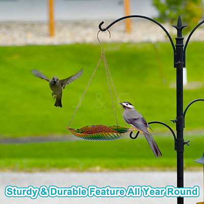 1Pc Leaf Iron Bird Hanging Feeder Tray AJEW-GA0007-34-1
