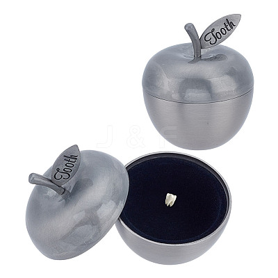 Alloy Engraved First Curl and First Tooth Keepsake Boxes CON-WH0123-18B-1