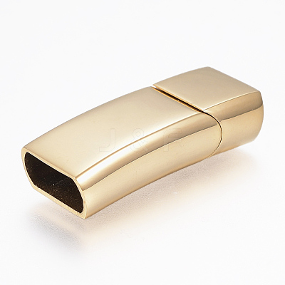 304 Stainless Steel Magnetic Clasps with Glue-in Ends STAS-F130-09G-1
