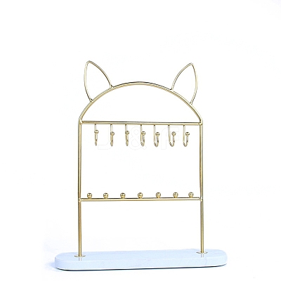 Marble Pedestal with Iron Jewelry Holder PW-WGE3854-02-1
