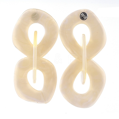 Acrylic Dangle Stud Earrings EJEW-JE03840-03-1
