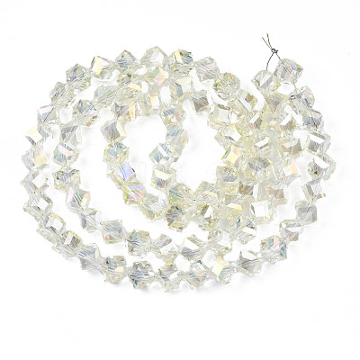 Electroplate Transparent Glass Beads Strands EGLA-N002-29-C04-1