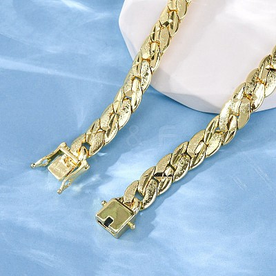 9MM Brass Cuban Link Chain Necklaces NJEW-Q051-01G-1