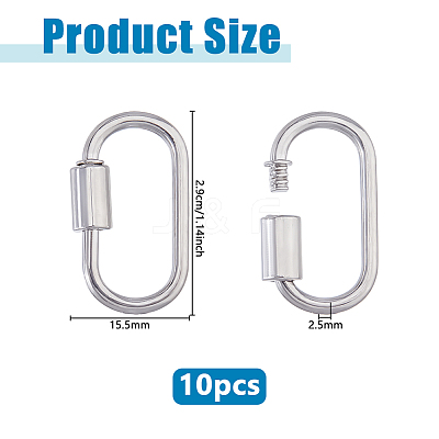 10Pcs Alloy Screw Carabiner Lock Charms FIND-DC0008-32P-1