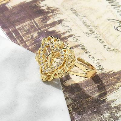 Clear Cubic Zirconia Finger Rings RJEW-G337-02G-04-1