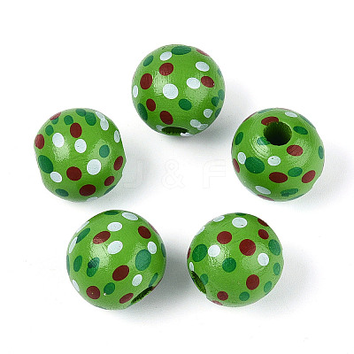 Spray Painted Schima Wood Beads WOOD-T032-36E-1