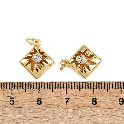 Brass Micro Pave Clear Cubic Zirconia Pendants KK-A269-32G-1
