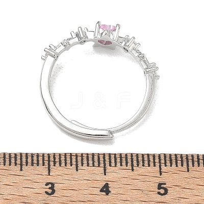 Brass Micro Pave Cubic Zirconia Finger Rings CU-CBADE6A-02A-P-1