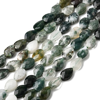 Natural Moss Agate Beads Strands G-B159-A09-1