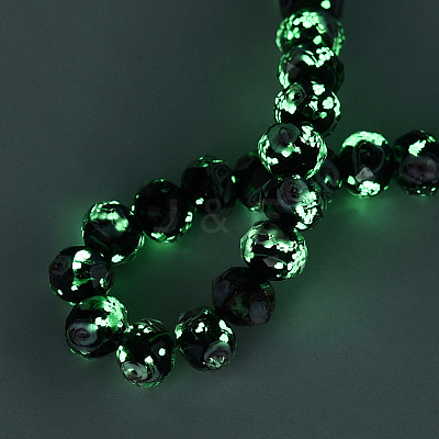 Handmade Luminous Lampwork Beads Strands LAMP-N037-01A-1