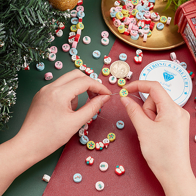 Christmas Handmade Polymer Clay Beads Kit for DIY Jewelry Making DIY-PH0004-04-1