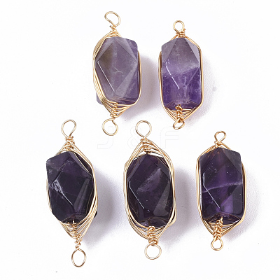 Natural Amethyst Links connectors X-G-T131-04C-1