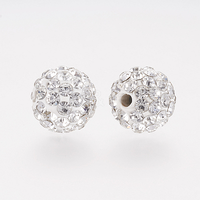 Polymer Clay Rhinestone Beads X-RB-K050-8mm-C31-1