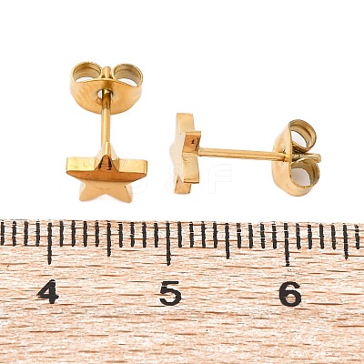 Ion Plating(IP) 304 Stainless Steel Ear Studs X-EJEW-P045-05G-1