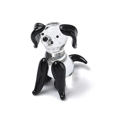 Handmade Lampwork Dog Display Decorations LAMP-F043-10A-1