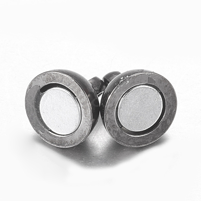 Round Brass Magnetic Clasps with Loops X-MC019-B-1