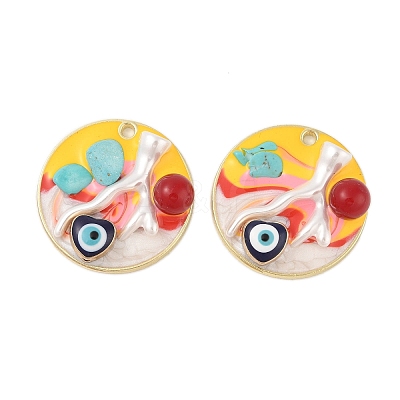 Rack Plating Alloy Enamel Pendants FIND-Z062-01G-01-1