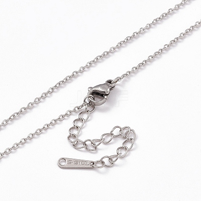 Non-Tarnish 304 Stainless Steel Cable Chain Necklace for Men Women STAS-G299-04P-1