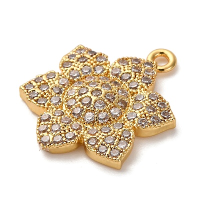Brass Micro Pave Cubic Zirconia Pendants KK-I276-01G-1