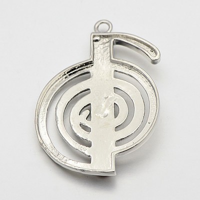 Platinum Plated Brass Gemstone Musical Note Pendants G-J264-03-1