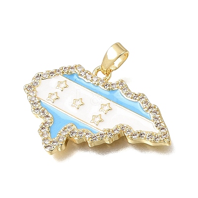 Brass Micro Pave Clear Cubic Zirconia Pendants KK-C263-31D-G-1