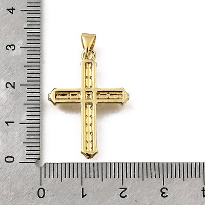 Brass Micro Pave Cubic Zirconia Pendants KK-Q066-39G-1