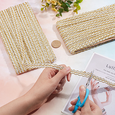Metallic Polyester Braided Lace Trim Ribbons OCOR-WH0060-76A-1