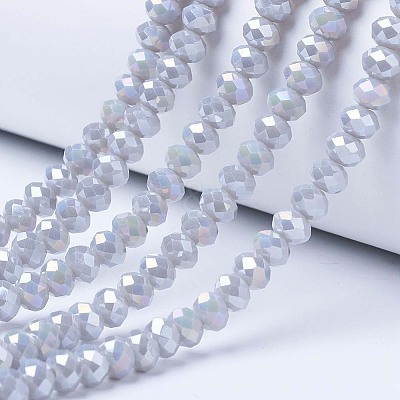 Electroplate Glass Beads Strands EGLA-A034-P8mm-B11-1