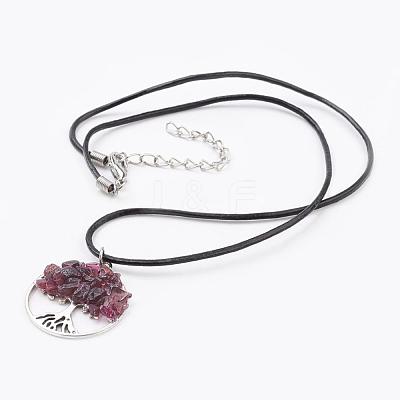 Cowhide Leather Cord Pendant Necklaces NJEW-JN01983-1
