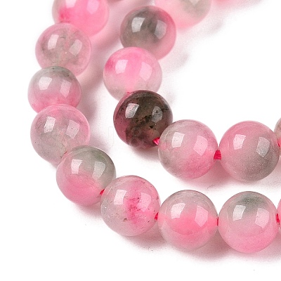Dyed Natural White Jade Beads Strands G-T138-6mm-210-15-1