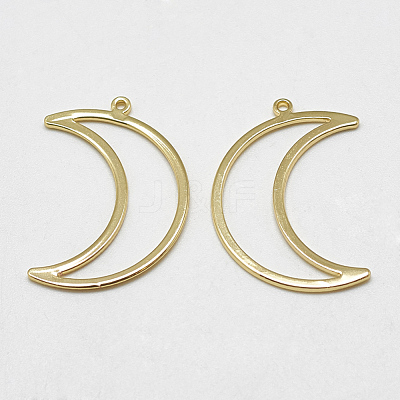 Brass Open Back Bezel Pendants KK-N200-018-1