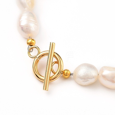 Natural Baroque Pearl Keshi Pearl Beaded Bracelets BJEW-JB05326-02-1