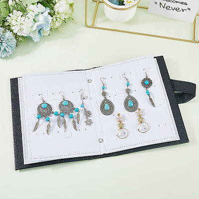 Portable PU Leather Earring Display Book EDIS-WH20011-01B-1