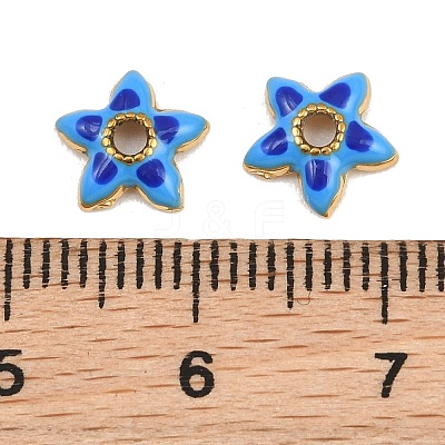 304 Stainless Steel Enamel Bead Cap SA-CBAA937-12G-01-1